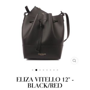 Teddy Blake Eliza Vitello 12” Black/ Red Bag ❤️